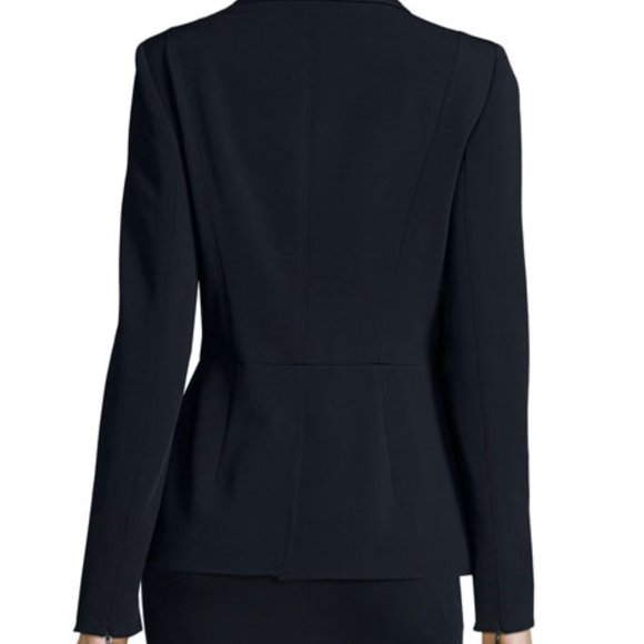 BRAND NEW WOMENS NAVY ESCADA BENINA ONE-BUTTON SCUBA PEPLUM JACKET SIZE 38 (US8) - Picture 3 of 7